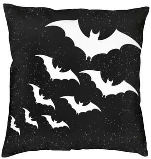 Inspired Living Pastel Goth Pillow Cover Pink & Black Bat Halloween Throw Pillow Cover 45x45cm 4 40x40cm