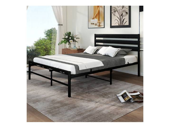 REDOM Metallbett Modernes Design, Metallbett mit komfortablem Kopfteil (stabiler Konstruktion und minimalistischem Design, 140x200cm ohne Matratze), perfekt für Erwachsene und Jugendliche