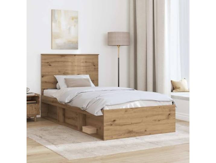 KTHLBRH Bettrahmen Eiche 100 x 200 cm Technisches Holz, Kiefer massiv, feste Latten, modernes Design