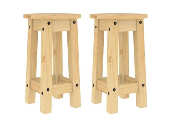 Barhocker, 2 Stück, massives Kiefernholz Massives Kiefernholz, geradlinige Maserung, rustikale Knoten, ohne Rückenlehne, unter der Theke, 110 kg pro Sitz, Küche