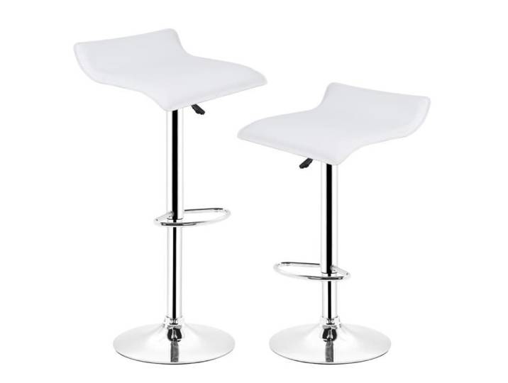 Tabourets de bar - BLANC LAIZERE - 2PCS - Réglable en hauteur - Style Moderne - Blanc