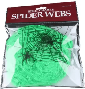 Inspire Curations White Stretch Halloween Spider Web Decoration With Fake Cobweb Effect green