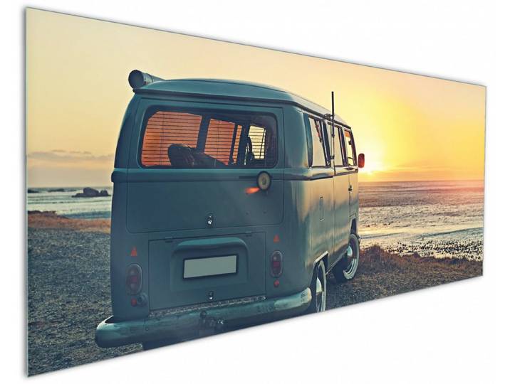 Wallario Küchenrückwand Roadtrip am Meer, (1-tlg)