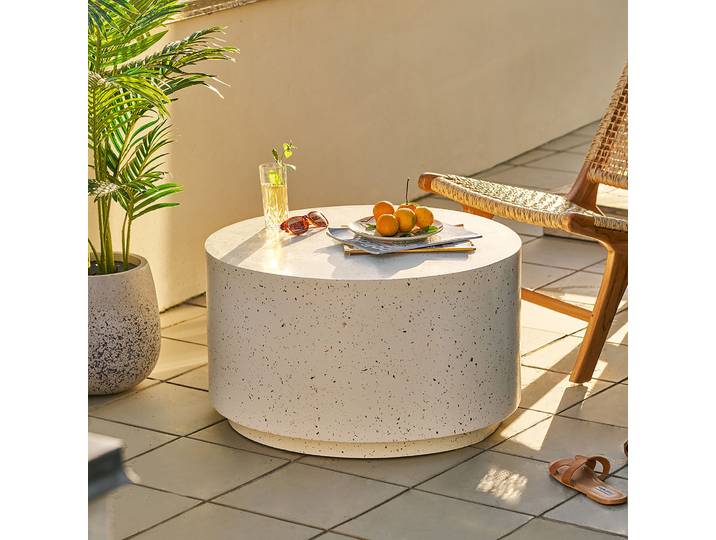 Ronja Table Basse De Jardin Ø70cm Off White.