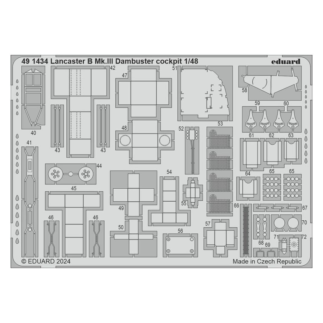 Eduard Lancaster B Mk.III Dambuster cockpit 1/48 HKM (491434)