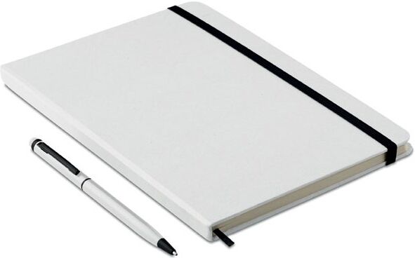 Carnet cadeau entreprise A5 avec stylo NEILO SET blanc