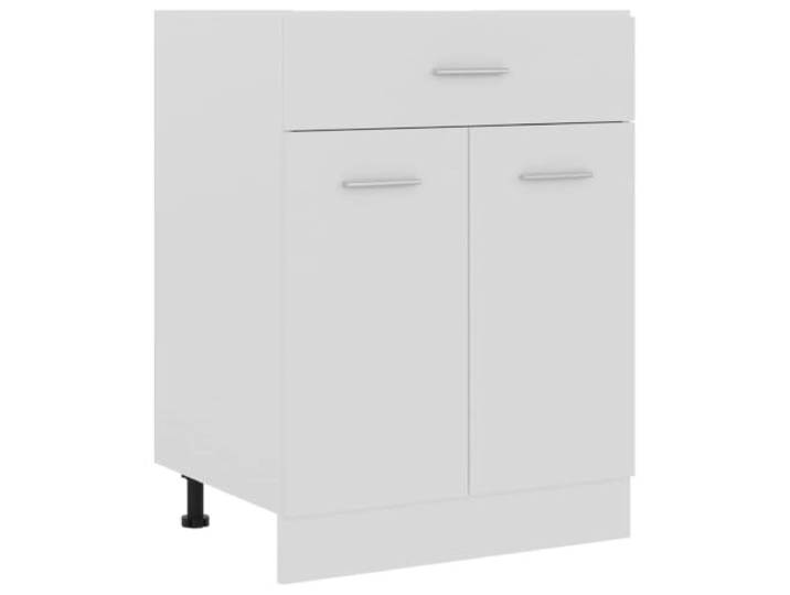fsahslih Küchenschrank Lyon Weiß 60x46x81,5 cm Holzwerkstoff Kompakter Unterschrank für Küche und Speisekammer. Bietet strukturierten Platz für Geschirr, Töpfe und Vorräte.
