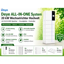 Deye  ALL-IN-ONE  System  20kW  Wechselrichter  Hochvolt  mit  24,54  kWh  Speicher  Grundplatte  Controller