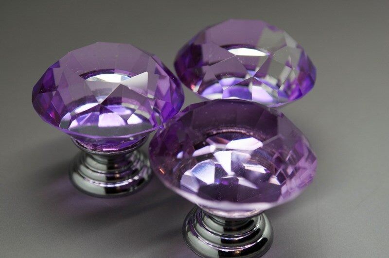 Herligt Hjemme Håndtag/knop, Krystal "Lila Diamond" 30 Mm