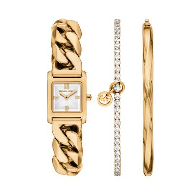 Quarzuhr MICHAEL KORS "Georgie", gold (gelbgoldfarben), Armbanduhren, Damen, Quarzuhr, Armbanduhr, Edelstahlarmband, Ideal auch als Geschenk, analog