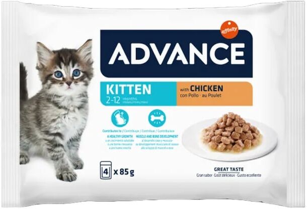 Advance Comida Húmida Gato Kitten Frango 4 Unds 85g