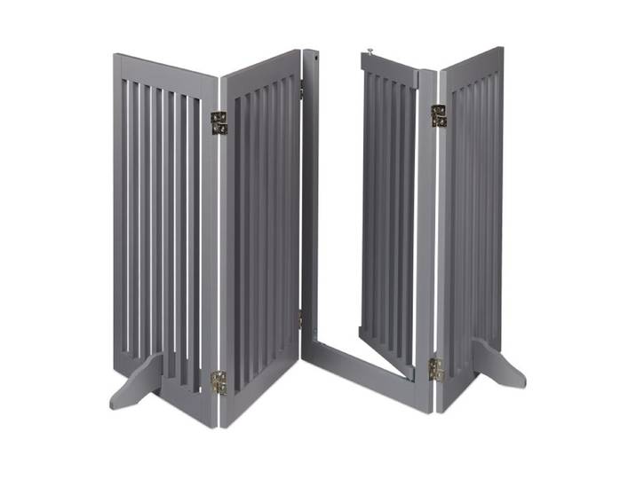 Relaxdays Graues Absperrgitter mit Tür 92 cm hoch