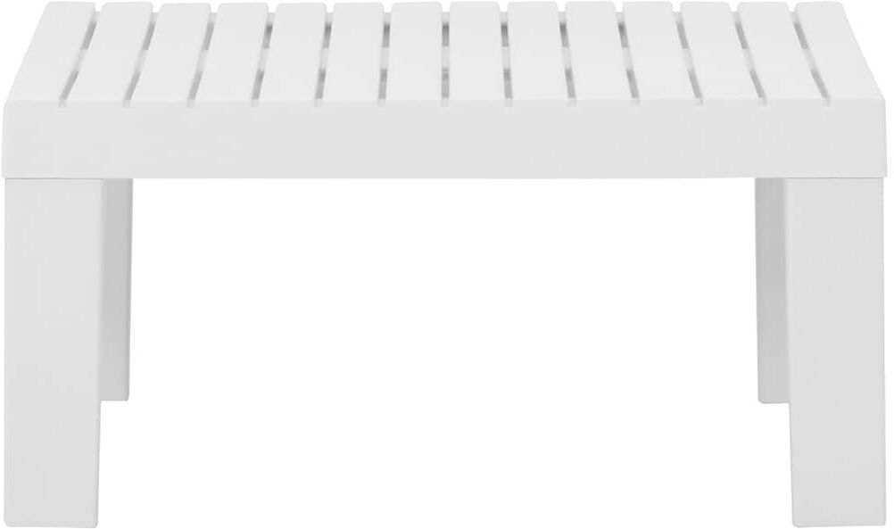 vidaXL Mesita de jardín de plástico blanco Blanco