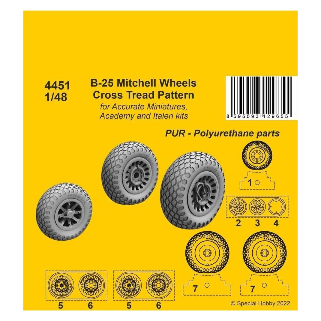 CMK B-25 Mitchell Wheels/ Cross Tread Pattern (129-4451)