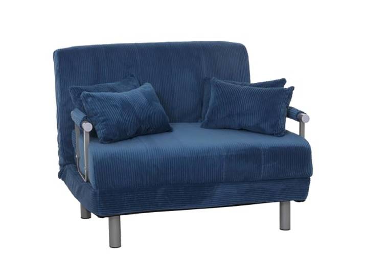 Mendler Schlafsessel HWC-K29 Liegefläche 190x100cm Stoff - blau