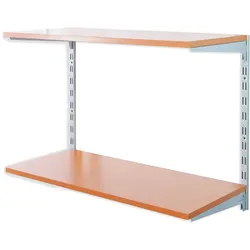 Biedrax Wandregal - Grundregal 50 x 60 x 50 cm, Farbe silber - 2 Fachboden Kirsche