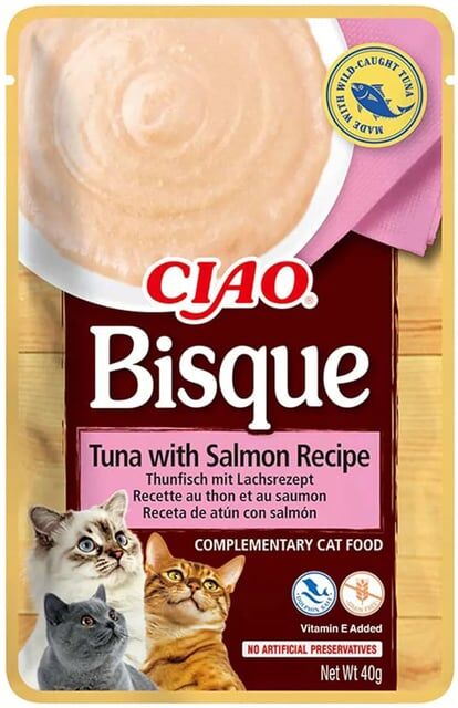 Churu Cat Bisque Receita De Atum Com Salmão 12 Uds 40g