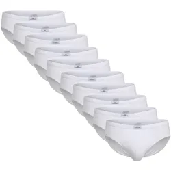 Götzburg Herren Briefs 10er Pack - Single Jersey, Unterwäsche Set, Cotton Stretch Weiß / L