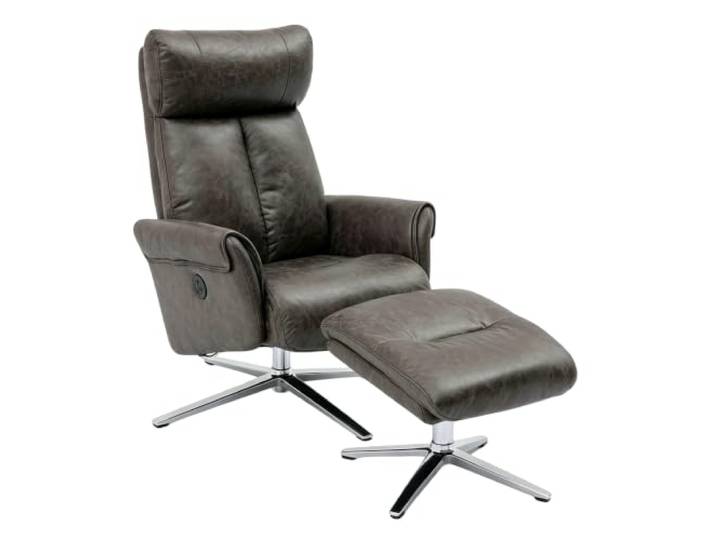 Hoclauho Verstellbarer Relaxsessel mit Hocker grau