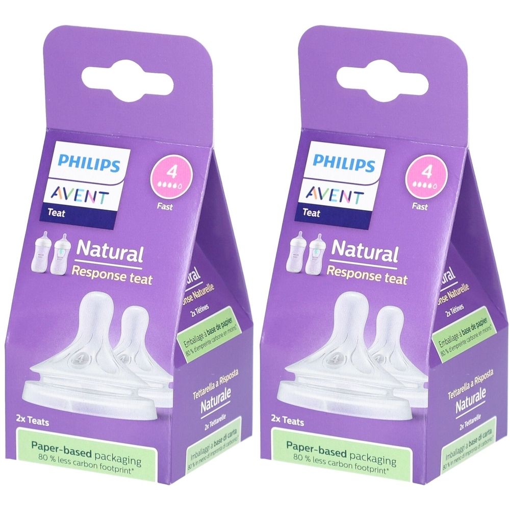 Philips Avent Natural Response Flow Speen 4 Scy964/02 x2 2x2 St Sauger
