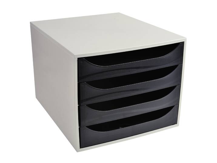 EXACOMPTA Module de classement Ecobox Office 4 tiroirs - Noir
