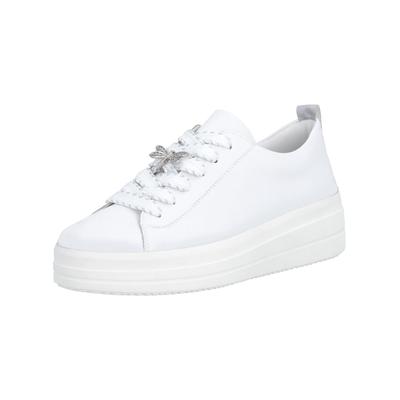 Plateausneaker REMONTE "Remonte Sneaker Leder", Damen, Gr. 39, weiß, Leder, Schuhe Plateausneaker