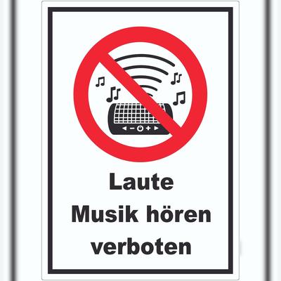 HB-Druck Aufkleber Laute Musik verboten A2 (420x594mm)