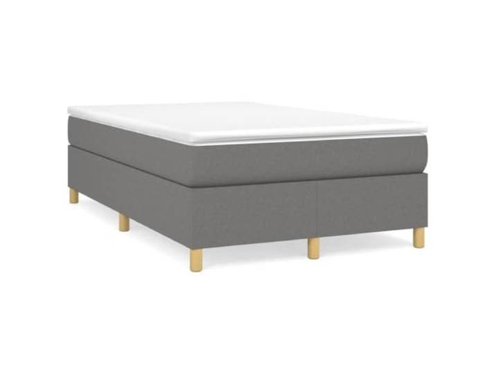 PUGYNBK Boxspringbett, Federkernmatratze, Dunkelgrau, 120 x 200 cm Mittlere Härte, atmungsaktiver Stoff, Sperrholzlatten, weicher Schutz