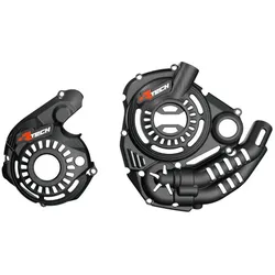 Racetech, Motorrad Zubehör, (RTECH) Kupplungsdeckel und Lichtmaschinenabdeckung für Yamaha T7 Tenere 700 '25, Schwarz