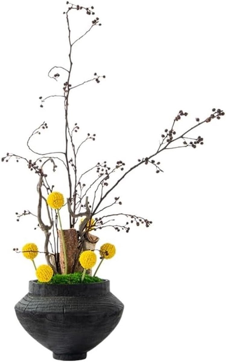 Onderhoudsvrije kunst bonsaiboom voor decoratie in de woonkamer, groen, Hoogte: 55 cm