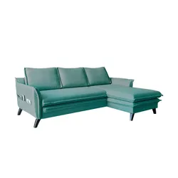 Miuform Ecksofa mit Schlaffunktion Charming Charlie ¦ blau ¦ Maße (cm): B: 228 H: 90