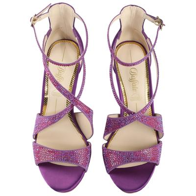 High-Heel-Pumps BUFFALO "Buffalo MIRANDA SPARK", Damen, Gr. 41, lila (lila multi), Textil, unifarben, Schuhe