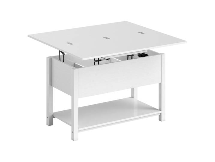 Table basse relevable et extensible mdf blanc