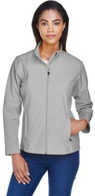 Team 365 TT80W Women's Leader Soft Shell Jacket in Sport Silver size XL