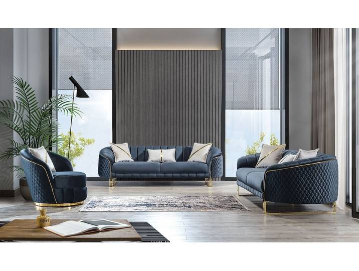 Viva Möbel Sofa AQUA, Luxuriöses und elegantes Sofa-Set für jeden Wohnstil.