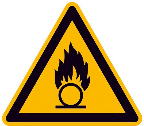 Warnschild Brandfördernde Stoffe Aluminium 200mm ISO 7010 1St.