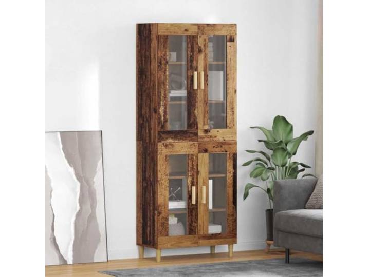 RJPLMFV Möbelstück für Wohnzimmer, Holz, 180 cm Tiefe Regale, Türen aus Glas und Holz, modernes Design, hohe Anrichte für Esszimmer