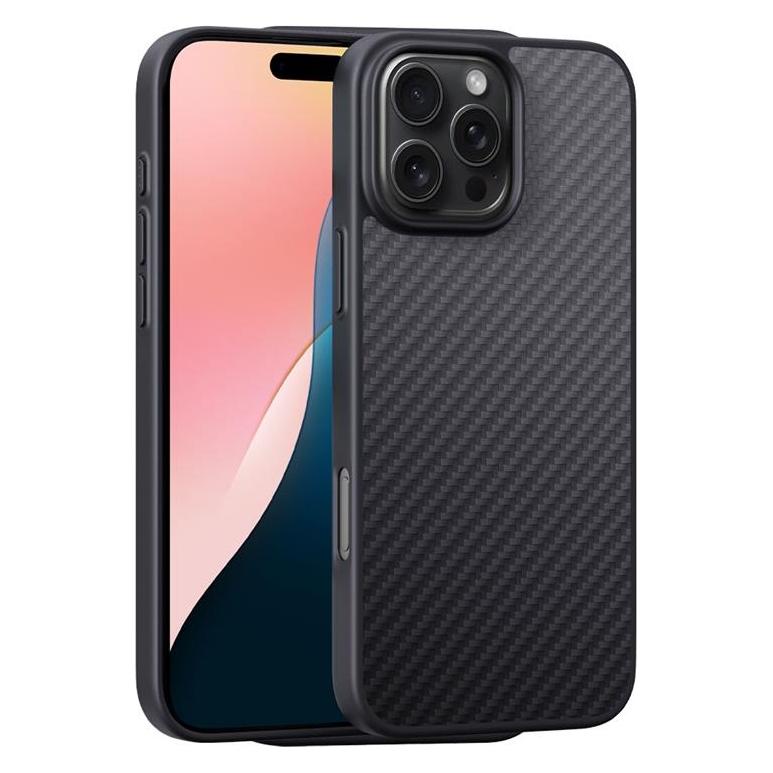 Devia Kevlar Magnetische iPhone 16 PLUS Hülle, schwarz / Schutzhülle / Ultradünn / Stossfest (Apple iPhone 16 Plus) (6942297117044)