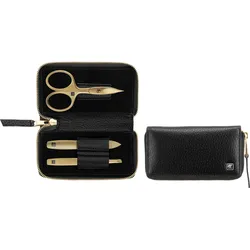 Twinox Gold Edition Maniküre-Zubehör mit Schere im Lederetui 3 El.