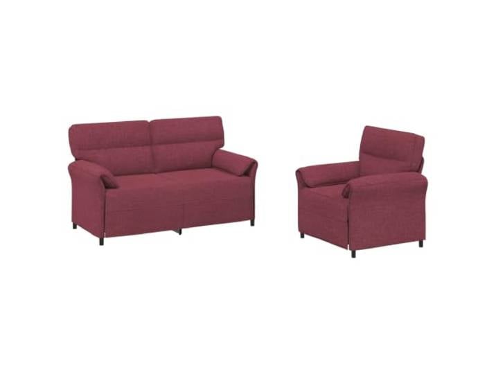 PUGYNBK 2-Sitzer-Sofa, weinrot, Polyestergewebe mit Metallrahmen Modernes rechteckiges Design, Schaumstoff-Polsterung, geschwungene Armlehnen, einfache Montage, robuster Metallrahmen