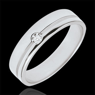Edenly Trauring Olympia Diamant- mitteleres Modell - Weissgold