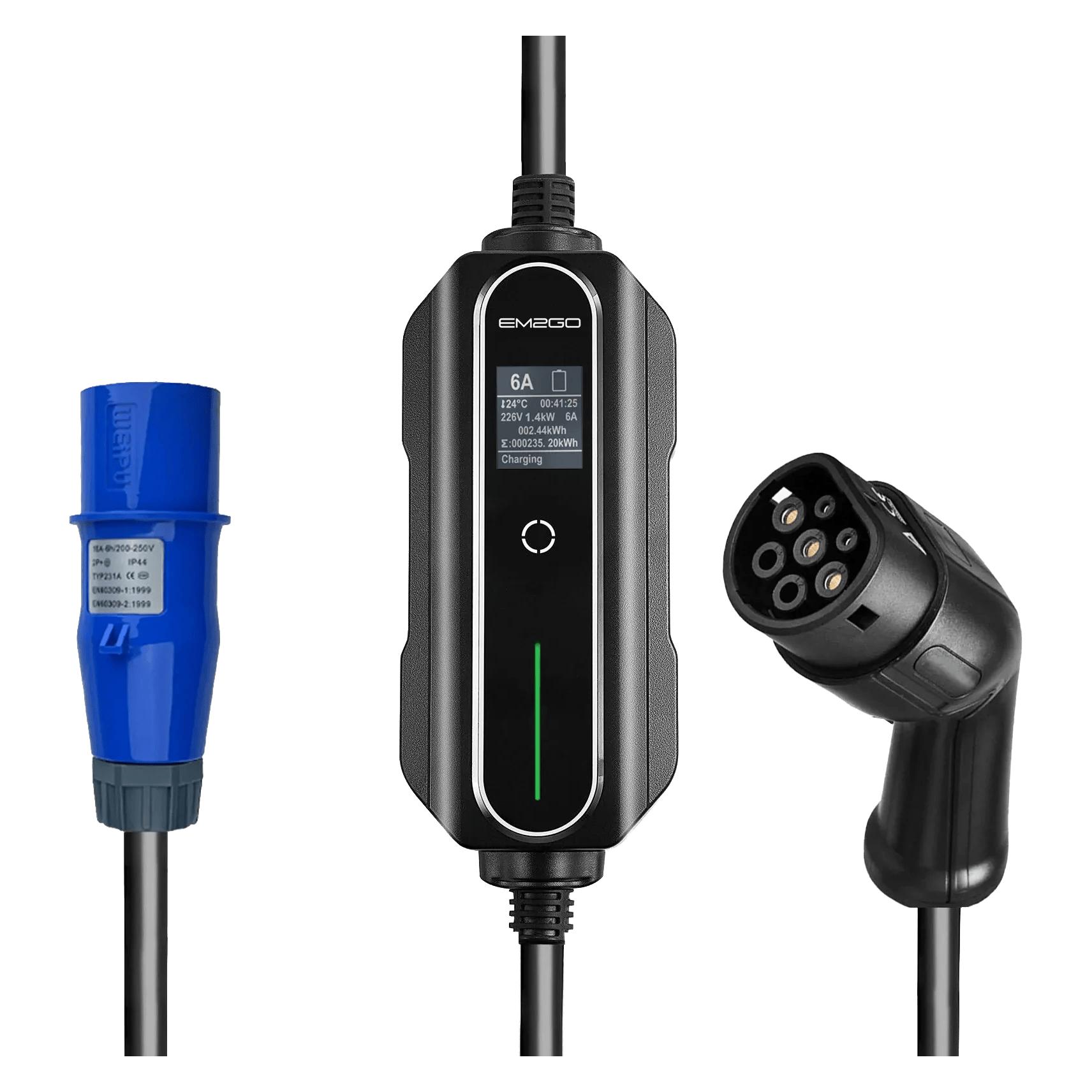 Em2Go AC Portable Charger, Charge Meter, CEE Blau (Typ 2, 6 A) (32569237)