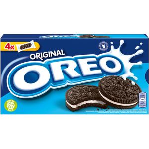 Oreo Kekse Original mit Cremefüllung, laktosefrei & vegan, je 4 Kekse à 11g, 4 Pack
