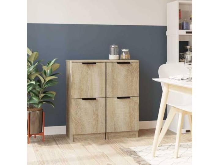 Xolmizyn 2er Set Sideboards Sonoma-Eiche 30x30x70 cm Beistellschrank Vielseitiger Stauraum, Minimalistisches Design, Anpassbare Türen