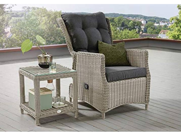 Destiny Balkonset CASA Relax mit Beistelltisch Merano Vintage Weiß