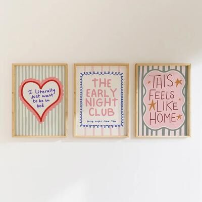 Uplift Treasures Colorful Typography Canvas Wall Art Modern Frameless Quote Poster Decor tl2314 3pcs 11.81 17.72 In Unframed