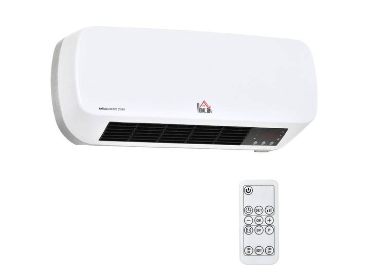 ComfortXL Wandheizlüfter De-17016 2000 W PTC mit Fernbedienung Weiß/Schwarz, Kunststoff, 18.6x11.5x45 cm, Elektrogeräte, Heizgeräte, Heizstrahler