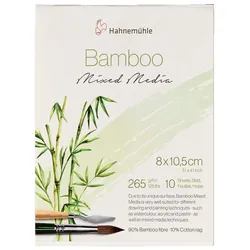 HAHNEMÜHLE Aquarellblock Bamboo 10,5 x 8 cm, 10 Blatt