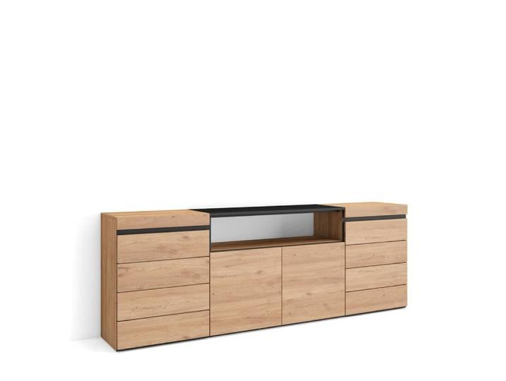 Commode effet bois de chêne 214x35x75cm