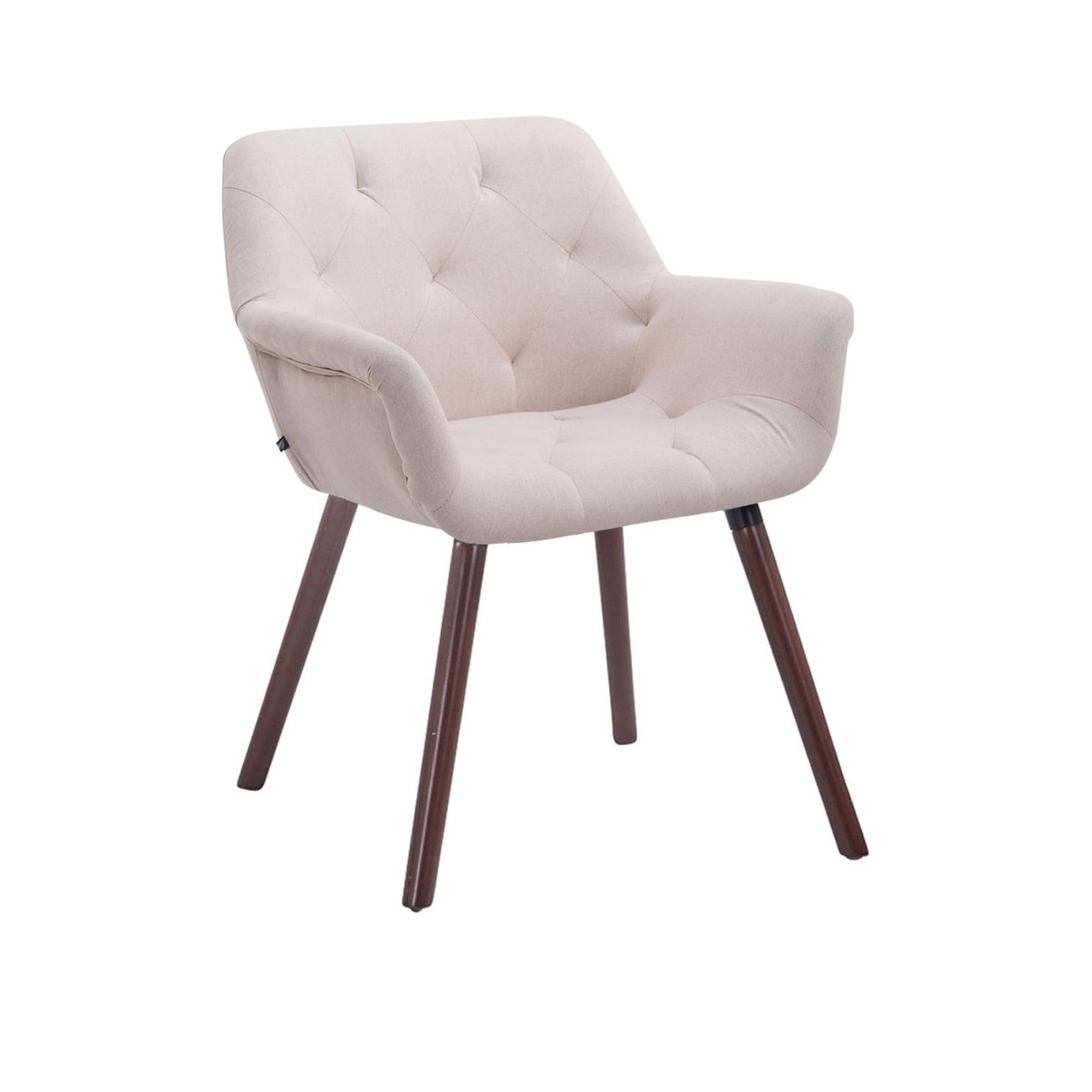 CLP Besucherstuhl Cassidy Stoff walnuss Farbe: beige, Gestell Farbe: walnuss